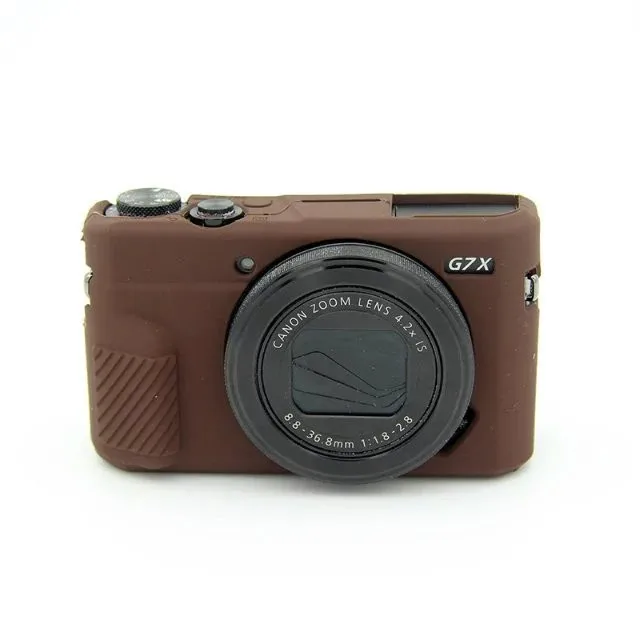 Симпатичный силиконовый чехол для видеокамеры Canon G7XII G7X mark 2 G7X II G7X III G7X3 G7X Mark 3 резиновый чехол для камеры - Цвет: Coffee
