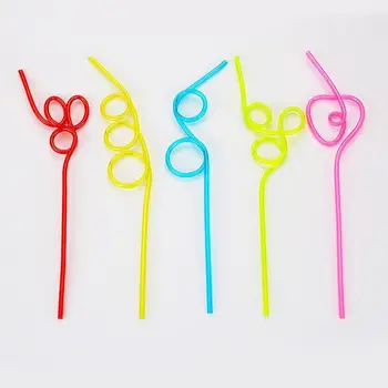 

Paper Straw 50PCS PVC Straws Crazy Reusable Drinking Straws in Assorted Colors Great for Parties Carnivals Fun Mixed Color D08D