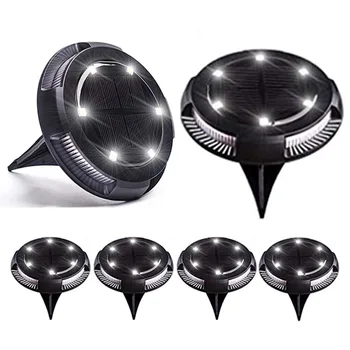 

BEIAIDI 10 Led RGB Changeable Solar Path Ground Light Outdoor Garden Yard Pathway Solar Disk Lamp Solar Landscape Deck Light
