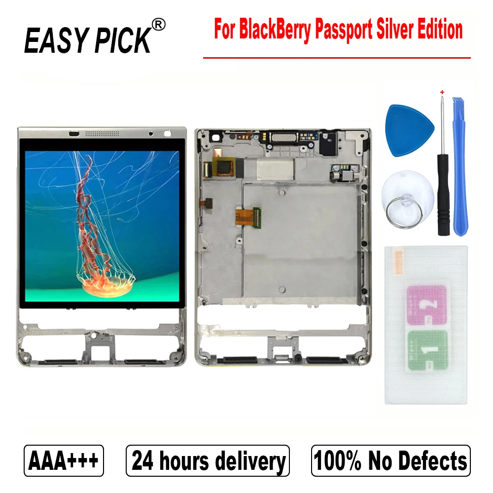

For Blackberry Passport Silver Edition LTE SQW100-4 LCD Display Touch Screen Digitizer Assembly Replacement With Frame