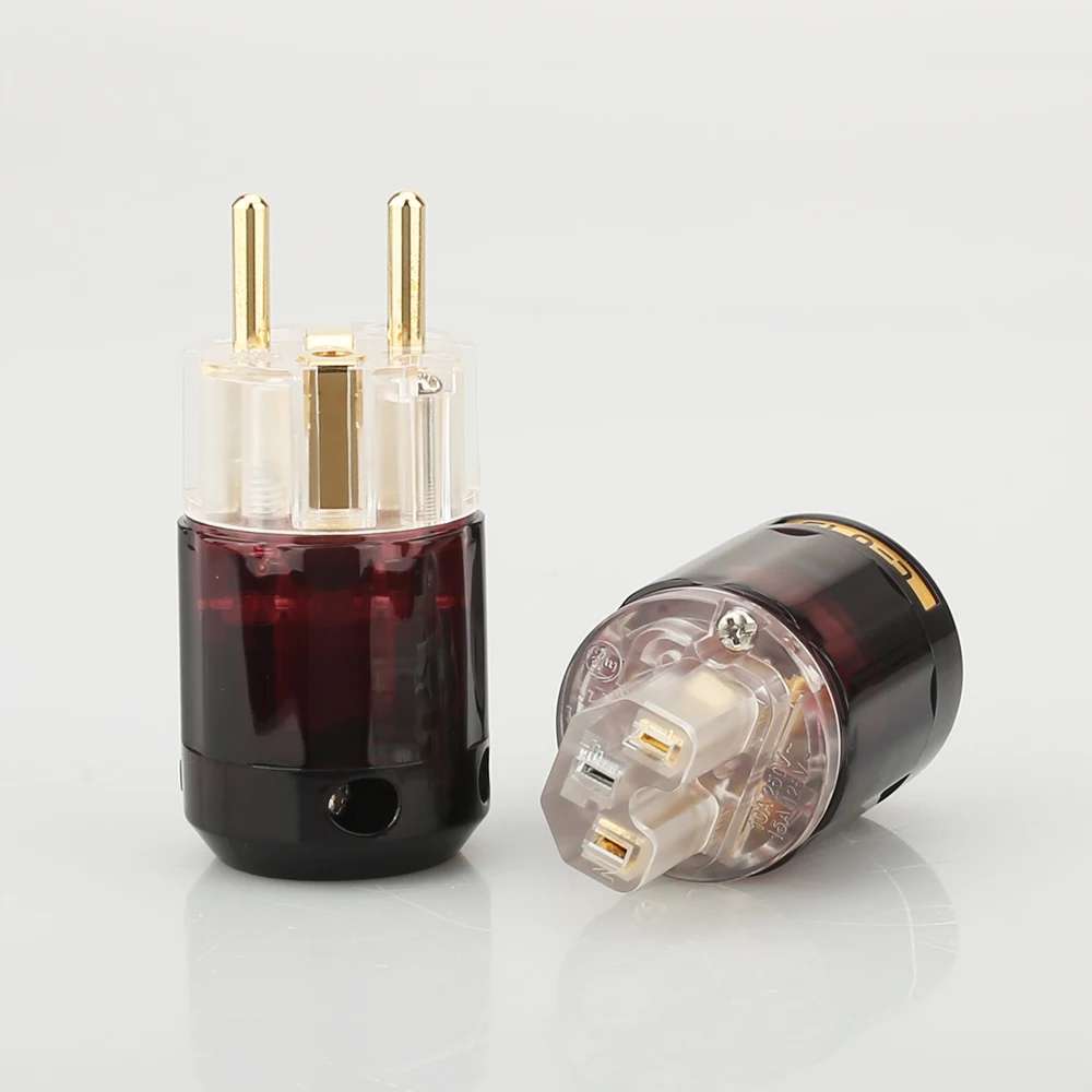 5 Pair Hi-end P-046E Gold Plated EU Power plug C-046E IEC Connector Series DIY