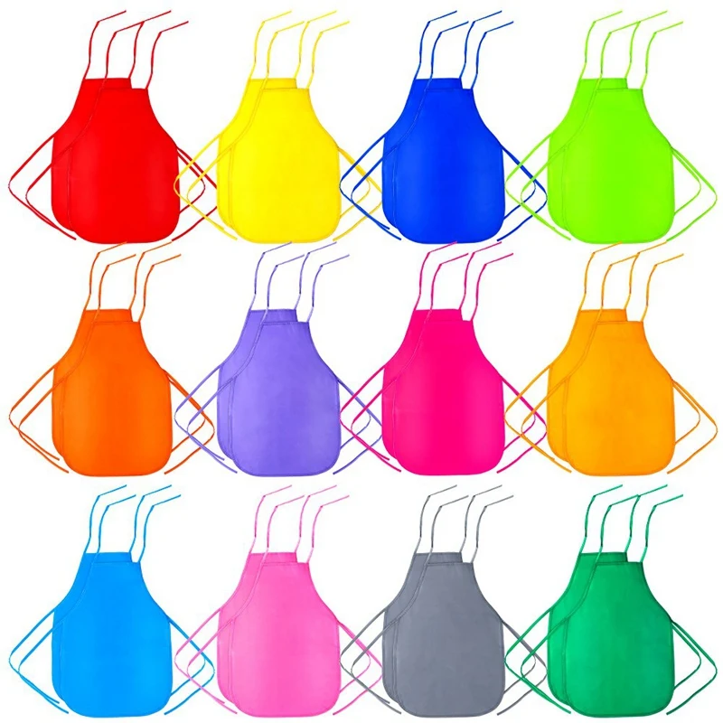 24 Pieces Children'S Artists Fabric Aprons For Kitchen Classroom Community Event Crafts And Art Painting Activity | Дом и сад