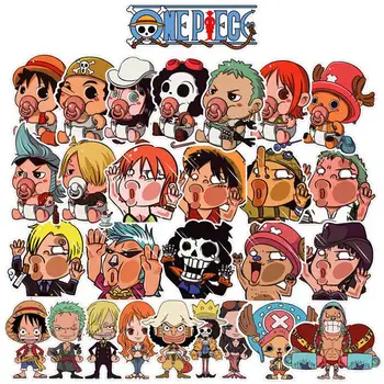 

28PCS/set Cartoon Pirate King One Piece Suitcase Sticker Japanese Anime Surrounding Straw Hat Loaf Refrigerator Stickers