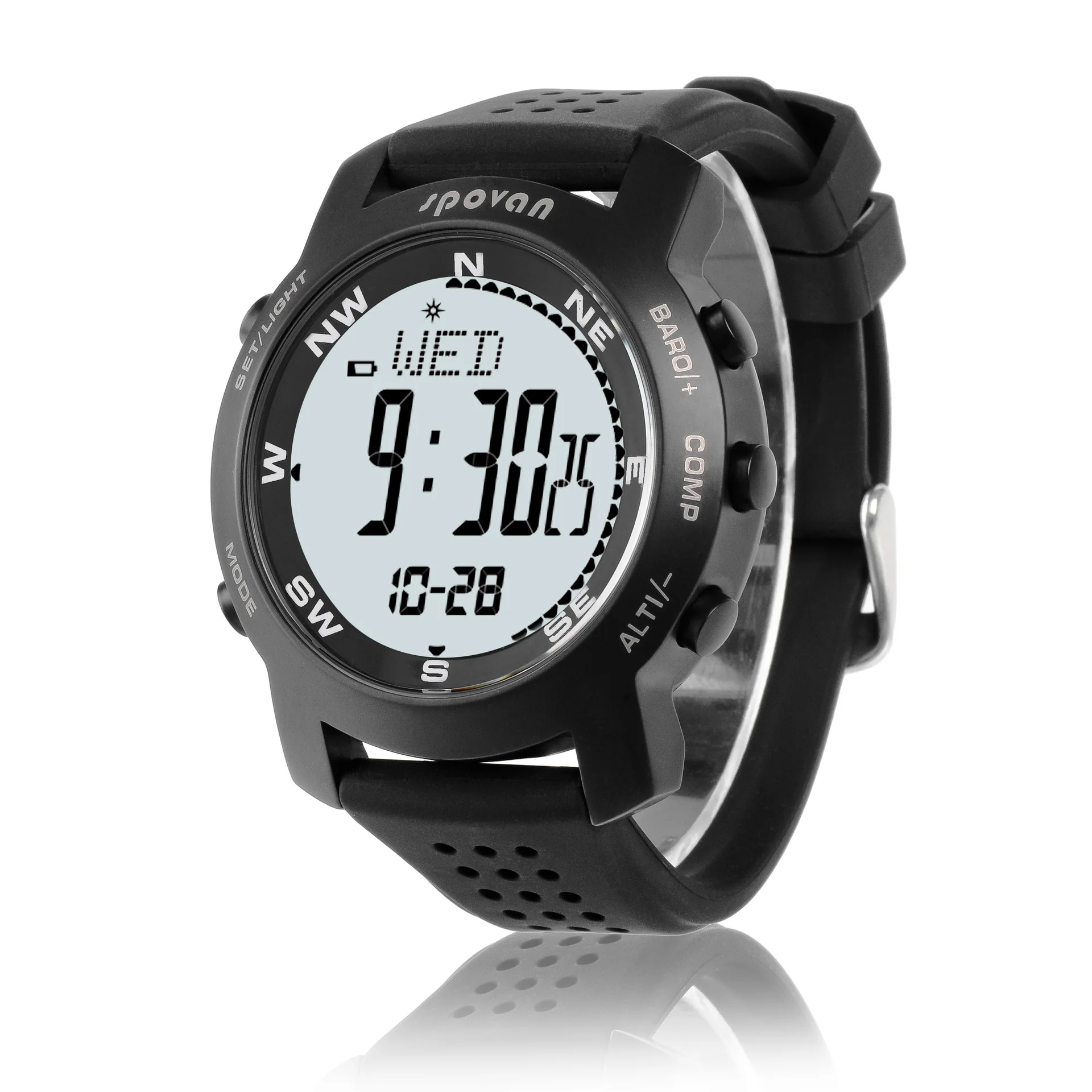 

Spovan Multi-functional Sports Mountain Climbing Watch Stainless Steel Altitude Measurement Barometer Guide Waterproof Sports Wa