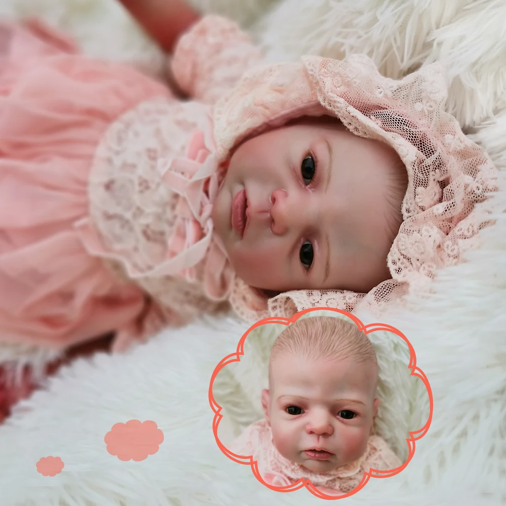 

Artistic bebe girl reborn hand-painted realistic Silicone Reborn Babies Dolls Education Toys 53cm Real Baby Bonecas kids gift