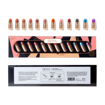 

12 Colors Matte Lip Gloss Mini Capsule Shape Lip Glaze Velvet Moisture Lasting Non-stick Cup Smooth Lip Gloss eye shadow 2 in 1