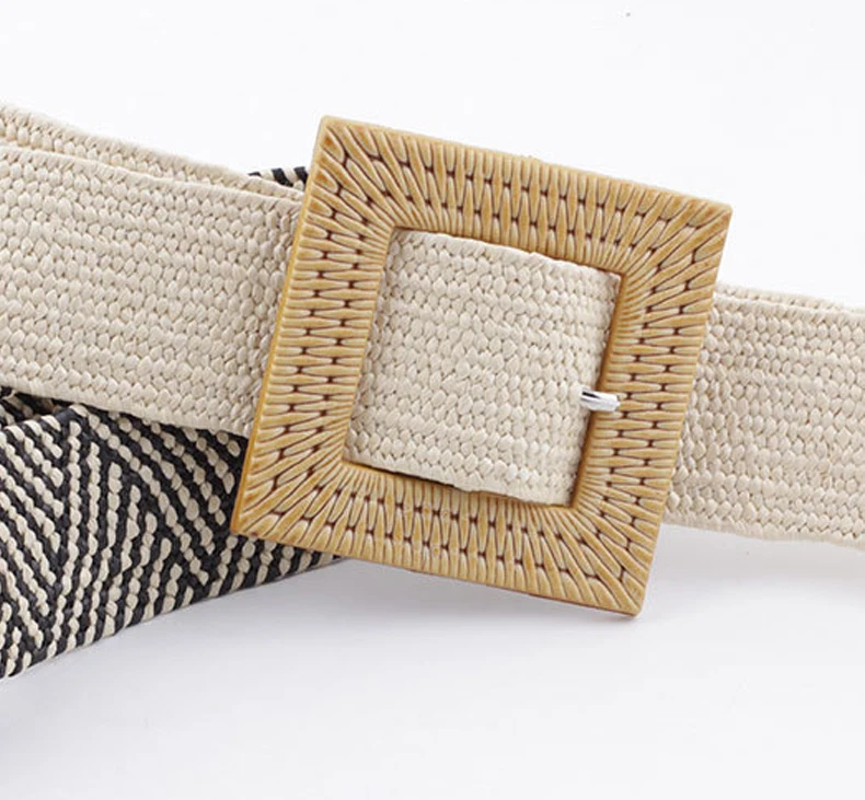 Винтажный handmademadewomensstyle стиль простой богемный пояс с деревянная пряжка украшение платье эластичный камербанд Повседневная Женская