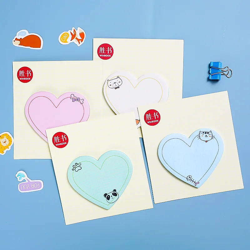 

25 Sheet Creative Lovely Heart Memo Pad N Times Sticky Notes Bookmarks Notepaper Self-stick Tab School Supplies Stationary