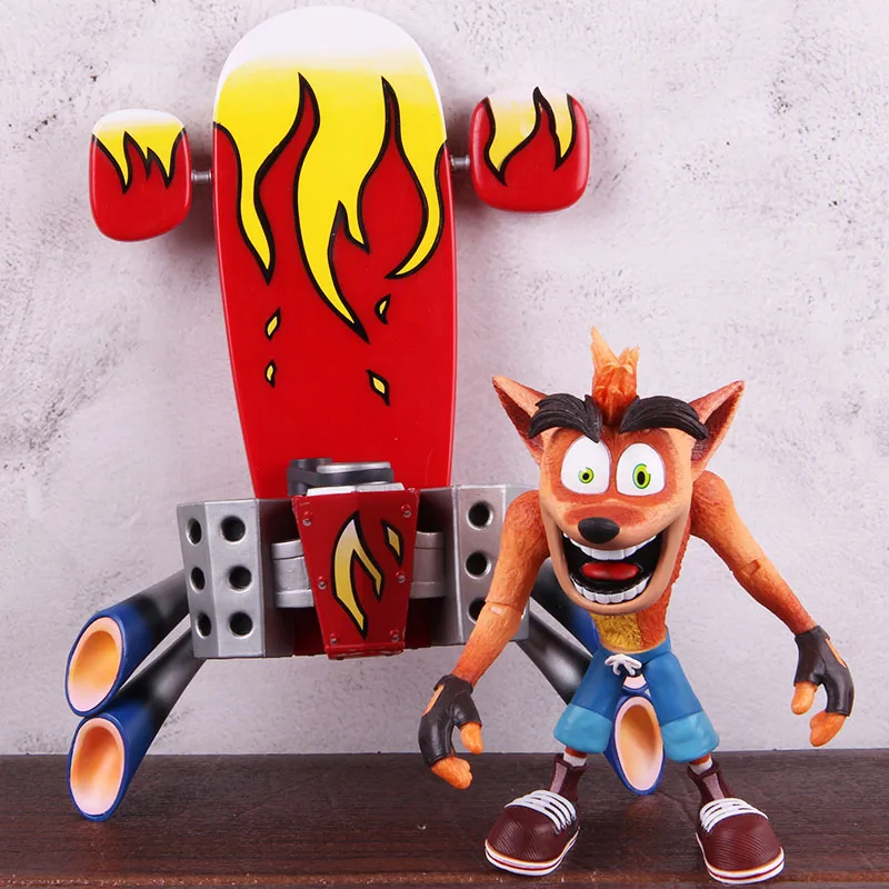 NECA Crash Bandicoot с реактивной доской Делюкс Фигурки ПВХ Аниме Фигурка Коллекционная модель игрушки