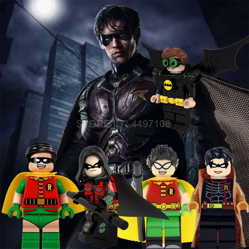 Робин DC кинофигурки Nightwing Teen Titans Super Heroes Justice League Creator технологические строительные блоки игрушки Халк, Бэтмен семья