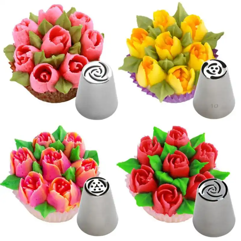 Napravi Rs Ohne Markenzeichen Gateau Fleur Rose Chocolat Russe En Acier Inoxydable Nozzles Icing Tuyauterie Buse Patisserie Conseils Bricolage Cuisson Outils De Decoration Patisserie Douilles