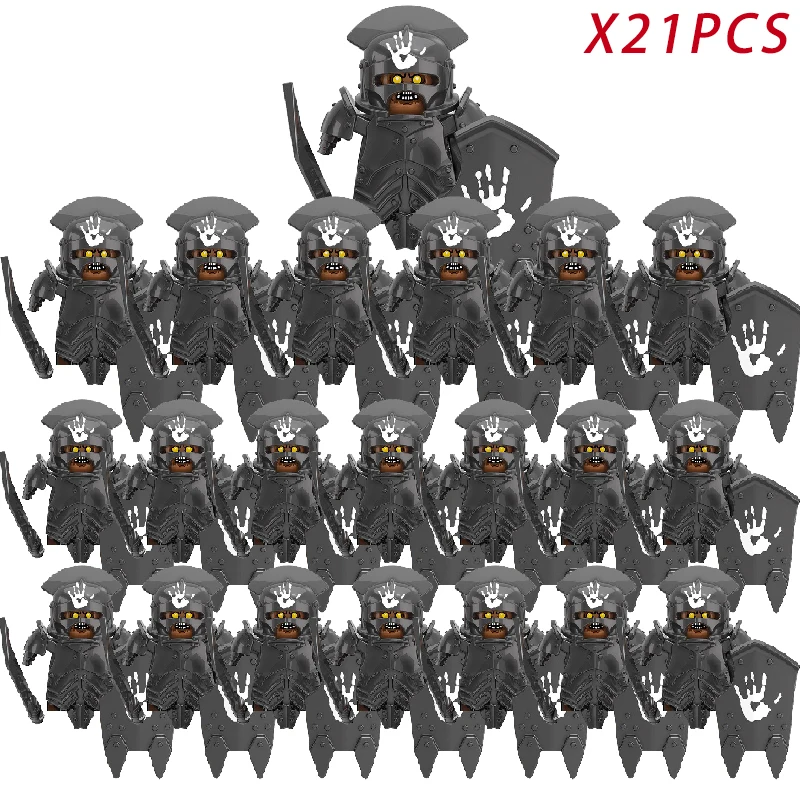 Medieval Fantasy Dwarf Warrior Leader Building Blocks Set