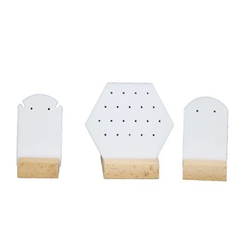 

Jewelry Organizer Stand White Plastic Earring Holder Fashion Earrings Display Rack (3Pcs)