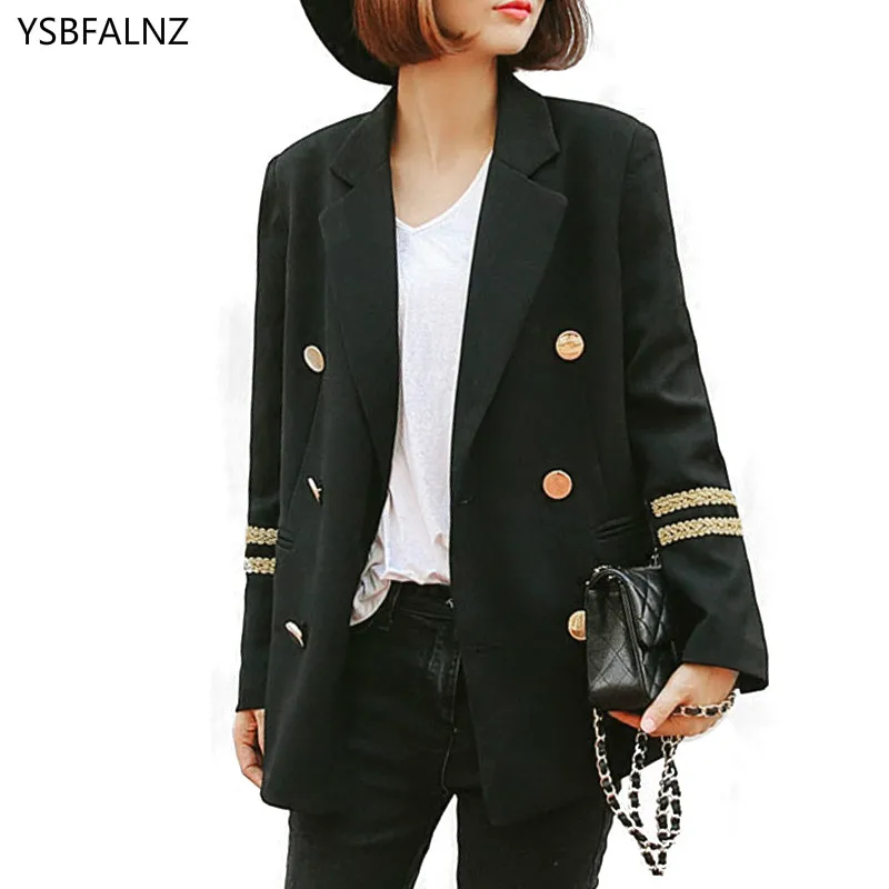 

2020 Blazer Feminino Women Blazers Jackets Military Style Double Breasted Long Sleeves Lady Suit Coats Korean Embroidery Clothes