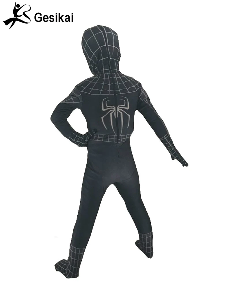 Kids Black Spider Costume 3D Printed Kids Spandex Spider Jumpsuit For Halloween 24 Hrs Shipped Out