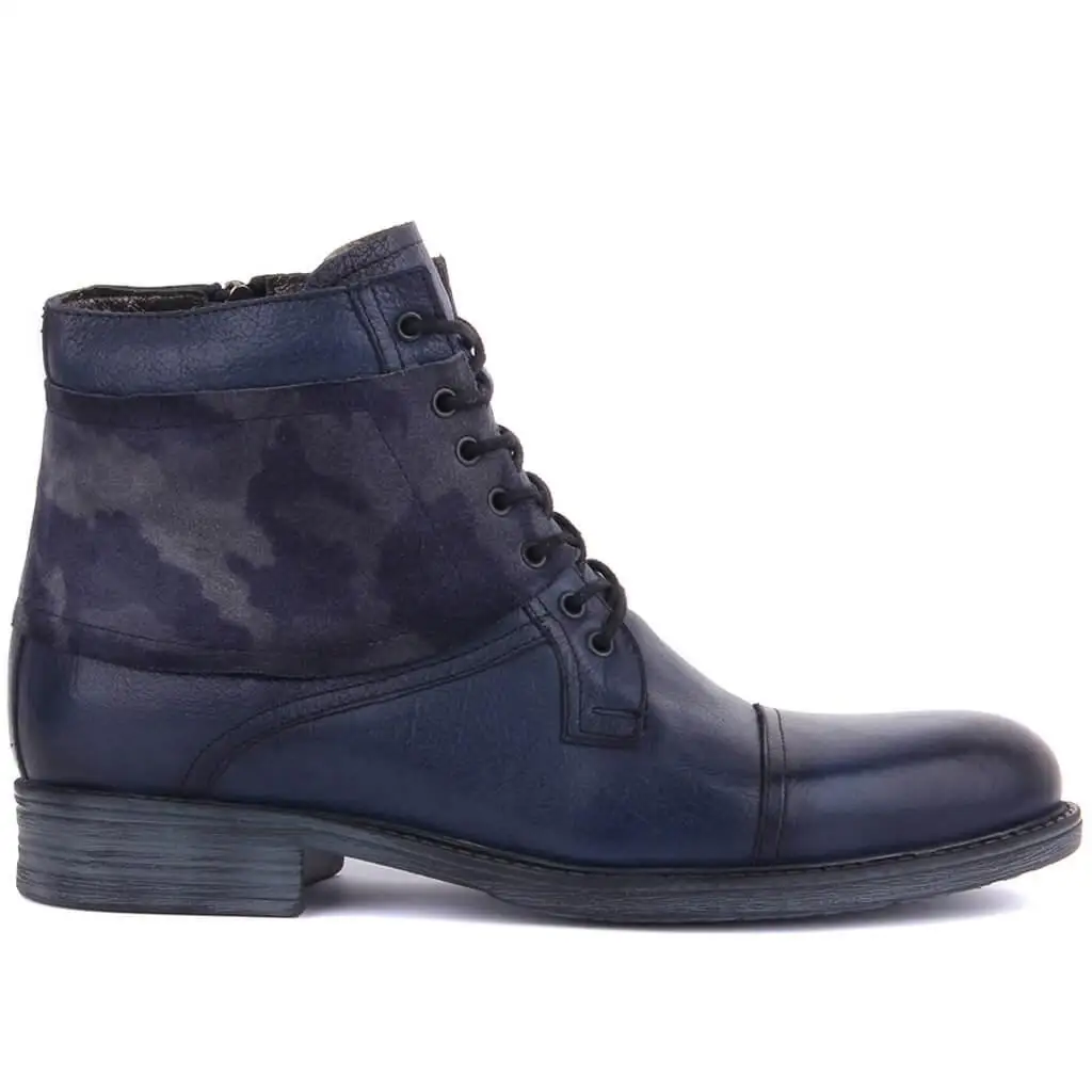 

Sail Lakers-Navy Blue Suede Leather Men Boots