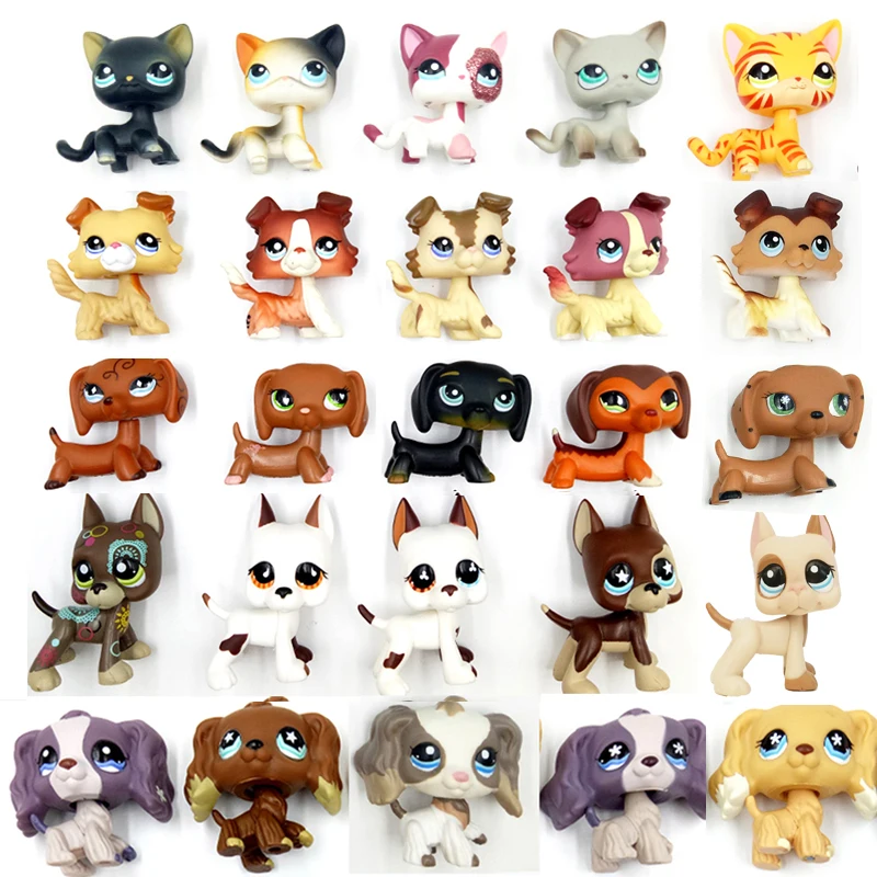 LPS CAT Редкие pet shop Симпатичные игрушки стоят немного короткие волосы кошка собака