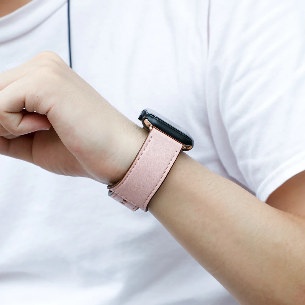 Ремешок для apple watch 5 ремешок 44 мм 40 iwatch 42 38 браслет часов из натуральной кожи 4 3 2 1