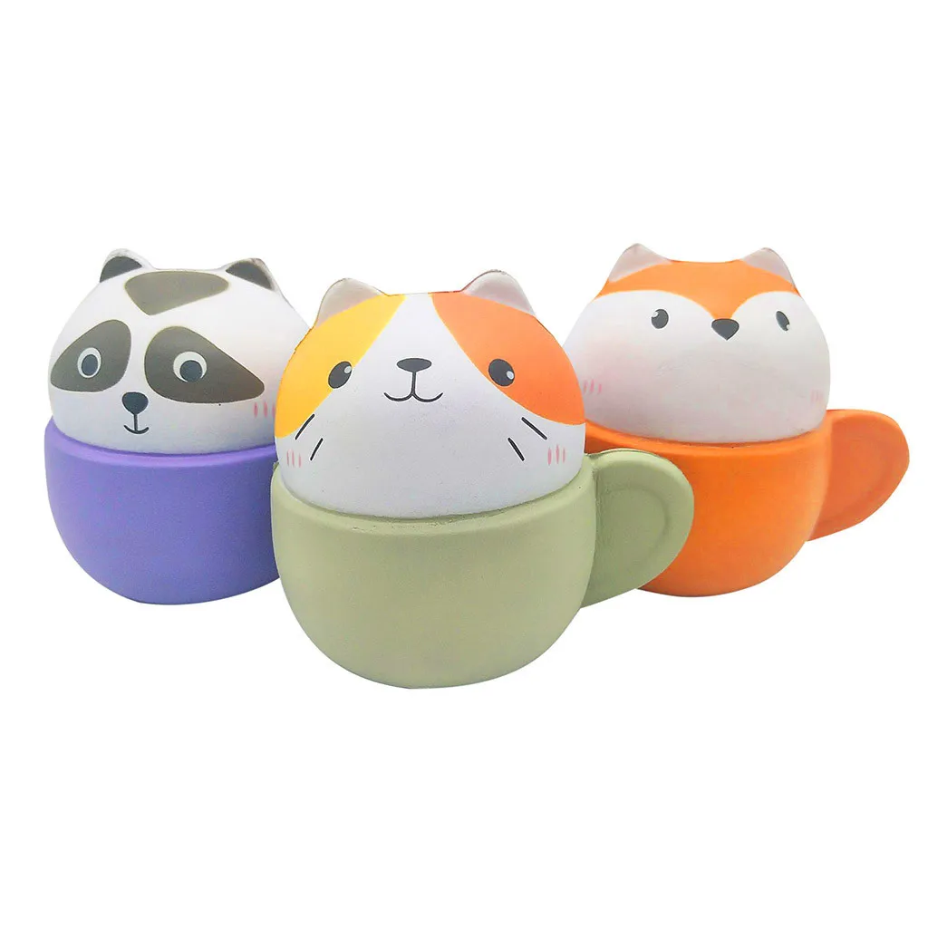 Slow Rebound And Cute Animal Cup Combination Decompression Venting Toy Children Fun Playing Game Toy Baby Boy Girl Toys