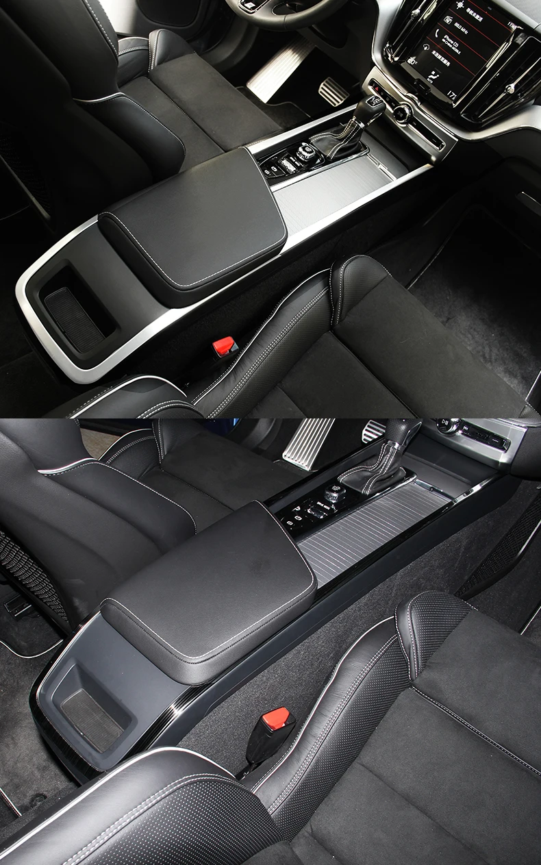 Для Volvo XC60- внутренняя отделка из нержавеющей стали Средний подлокотник отделка стильные полоски на авто аксессуары