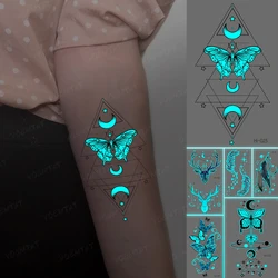Night Glowing Butterfly Transfer Tattoo Stickers Party Sexy Waterproof Temporary Tattoos Women Men Wrist Arm Body Art Fake Tatto
