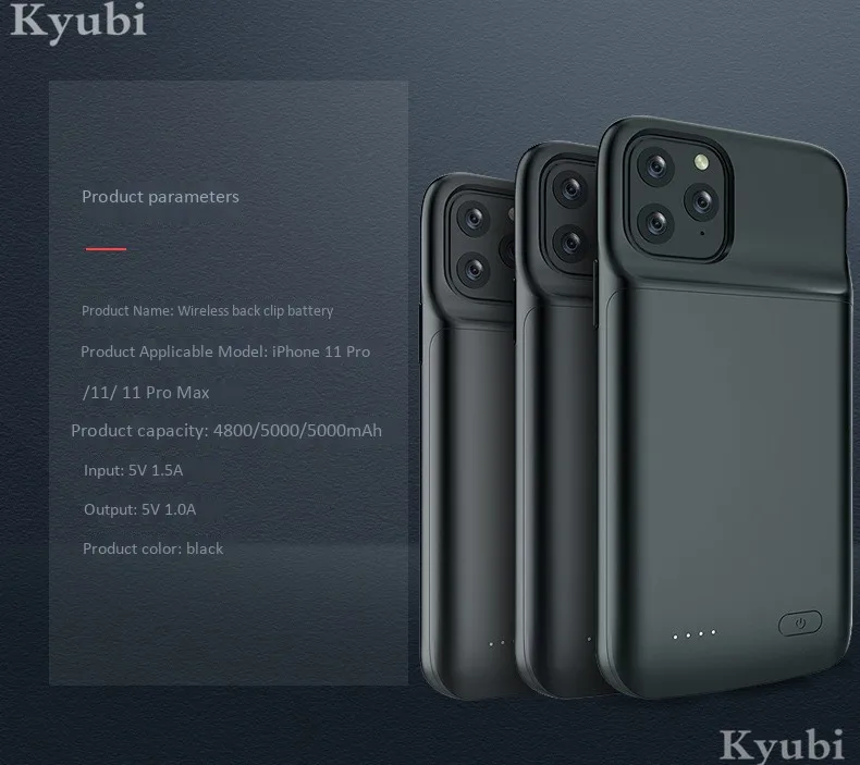 4800 мАч ультра тонкий чехол для зарядного устройства для iphone 11 Pro внешний портативный беспроводной зарядный чехол для iphone 11 Pro 2 в 1