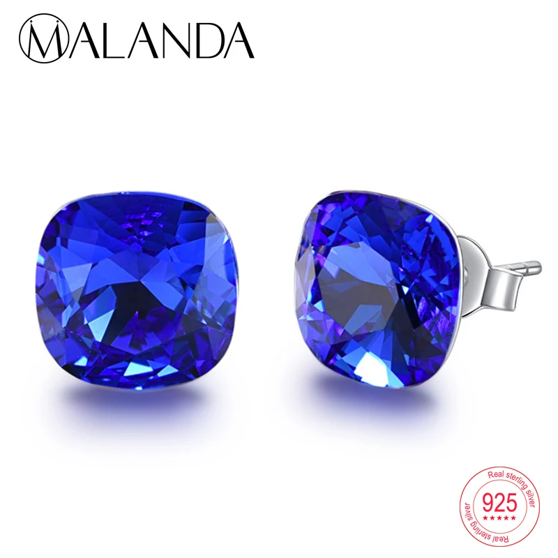 Кристаллы от Swarovski серьги гвоздики для женщин новая мода стерлингового серебра серьги пирсинг элегантные свадебные ювелирные изделия