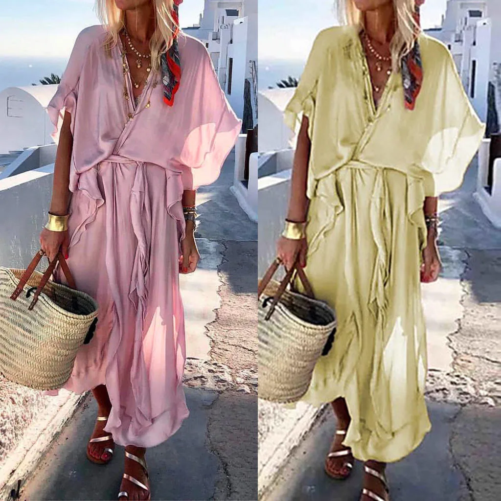 Женское платье vestidos de verano vestido vadim ropa mujer, платья vestidos verano mujer, новое повседневное однотонное S-4XL с коротким рукавом Z4