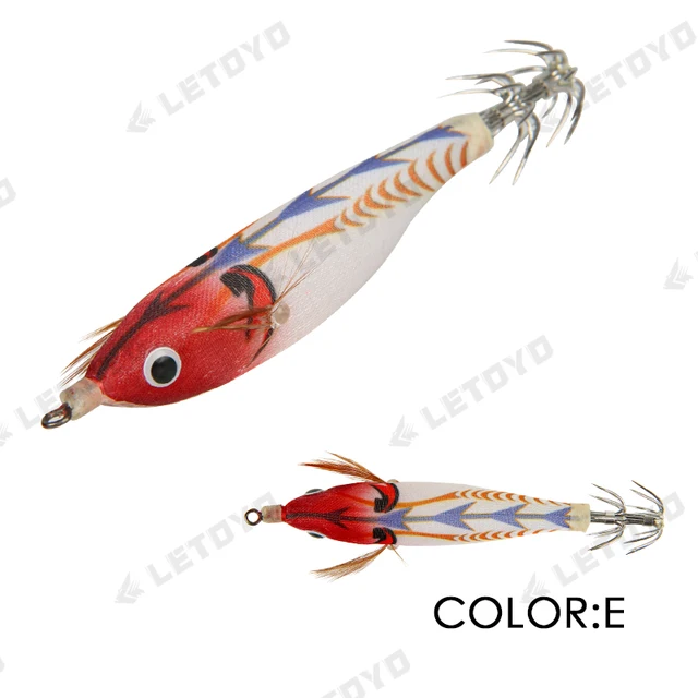 LETOYO 70mm 10g Floating Squid Jigs Fishing Lure Artificial Shrimps Squid Hook For Sea Fishing Cuttlefish Octopus Calamari Baits e 75mm 9g