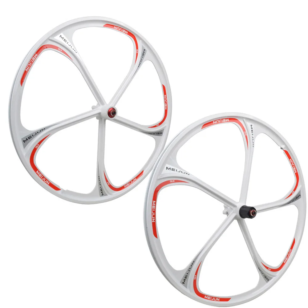 a pair white 26 дюймов MTB горный велосипед герметичный подшипник встроенное колесо Набор дисковых тормозных колеса из магниевого сплава кассетные колеса - Цвет: a pair white