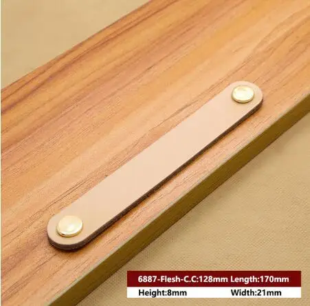 1PCS Leather Handle Bag Handle Drawer Door Knob Brown Black Furniture Handle Hardware Decoration Zinc Alloy Cabinet Dresser MBS0010-12