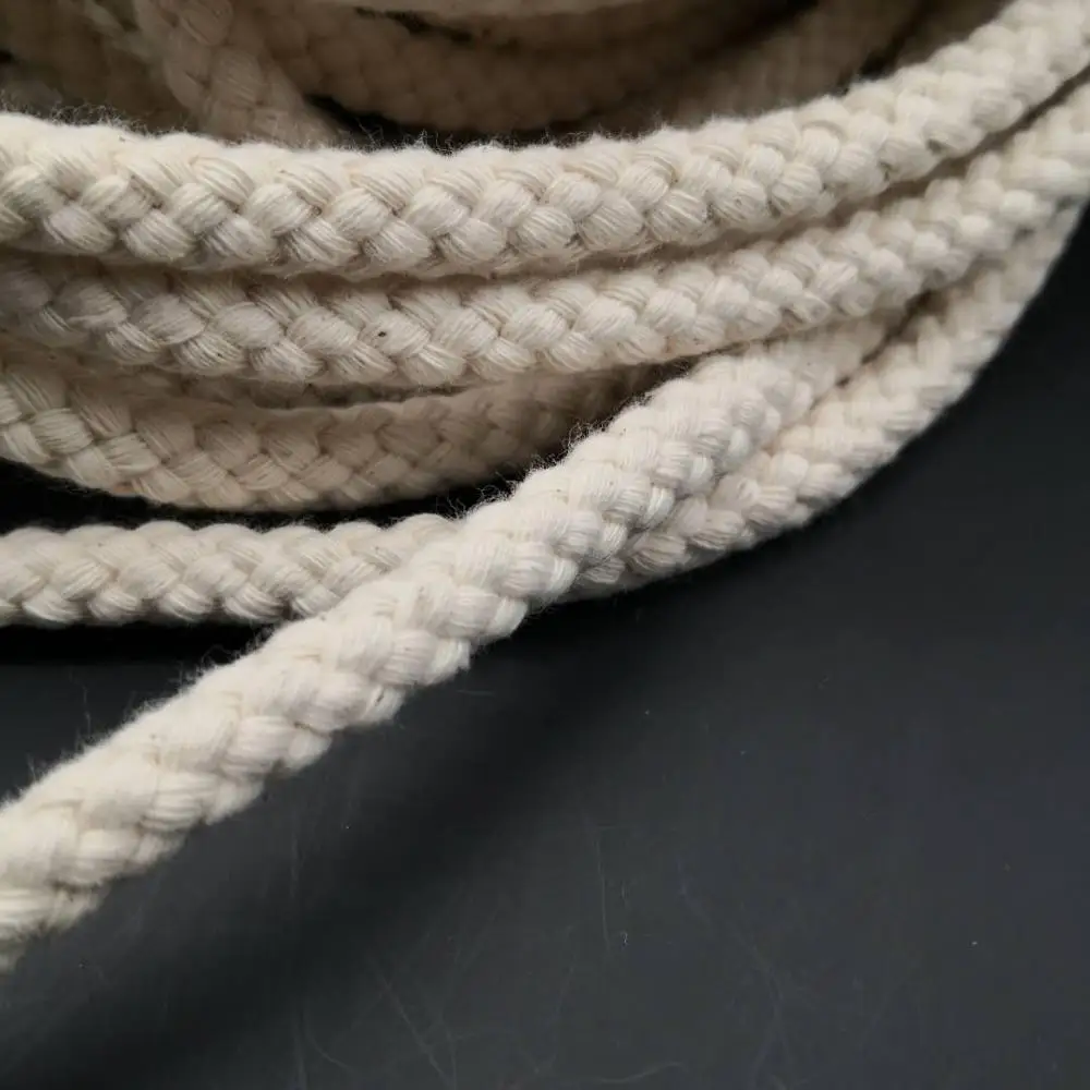 braided cord-cotton braided rope diamond style 10mm natural white for macrame bag artisan designer