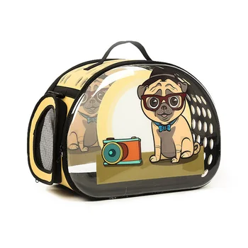 

3D New Cartoon Animal Cat Pet Bag Single Shoulder EVA Diagonal Portable Breathable Cute Cat Dog Foldable Out Bags Cage
