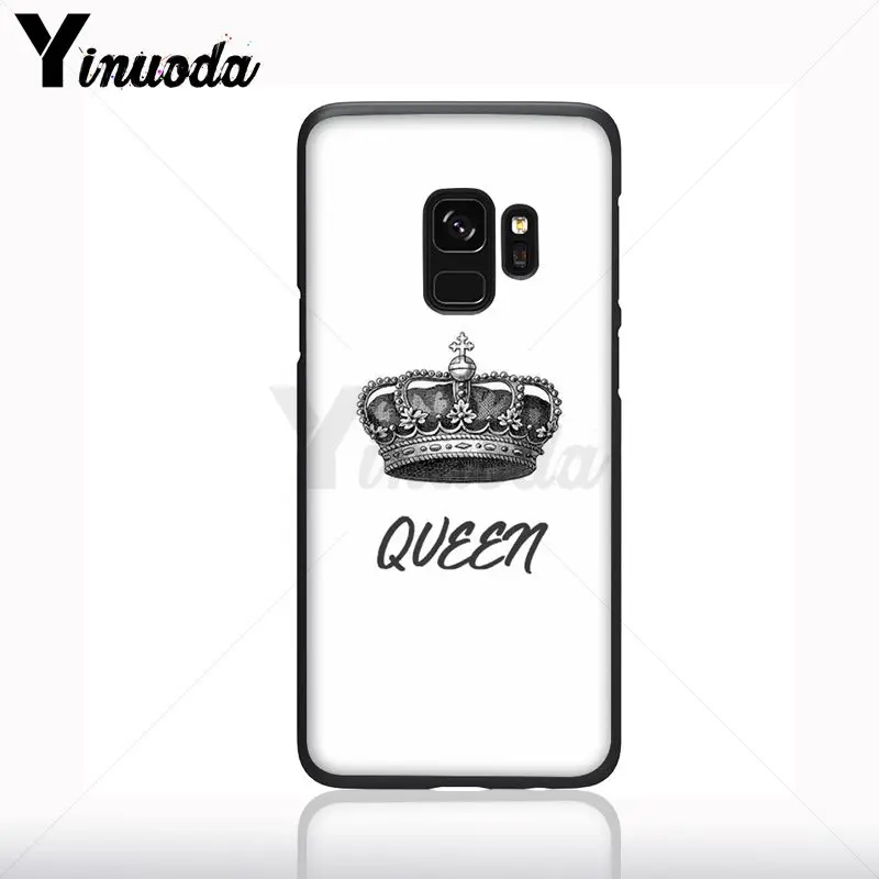 Ratu dan Raja Putri Merah Muda Hitam Lembut Ponsel Case untuk Samsung Galaxy S10plus S9 S8plus S10e A50 A70 A10 Ponsel