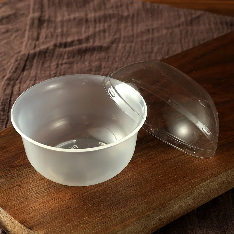 cup and lid 50 шт. жареная полупрозрачная миска для мороженого одноразовая пудинг термоустойчивая чашка Желейный десерт Декор чашка кухонные аксессуары - Цвет: cup and lid