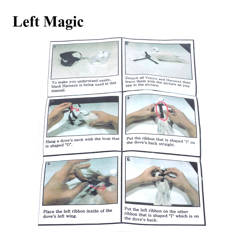 J.H. DOVE HARNESS By Jaehoon Lim (2 종류의 크기) 전문 마술사 Gimmick Magia Toys를위한 마술 트릭 액세서리