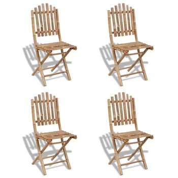 

Bamboo Dining Chairs Table Sets of 5 Piece Indoor Outdoor Chairs Patio Chairs Kitchen Chairs Seat Chairs Home Furniture