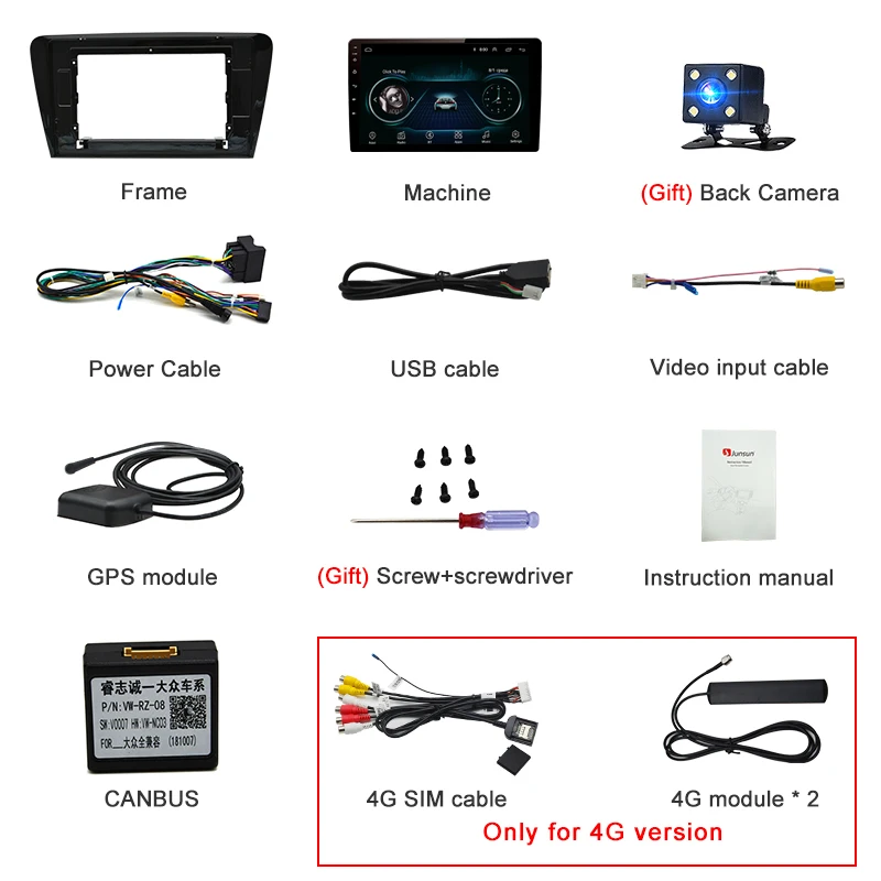 Junsun V1 2G+ 32G Android 9,0 для SKODA Octavia 2013- A7 автомобильный Радио Мультимедиа Видео плеер gps RDS 2 din dvd