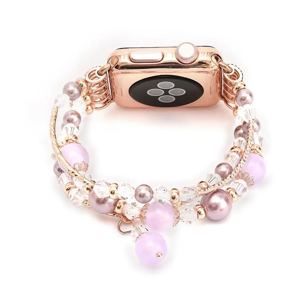 Luxury Agate strap For apple watch band 45mm/41mm 44mm 40mm 42mm/38mm bracelet watchband correa iwatch series 5 4 3 se 6 7