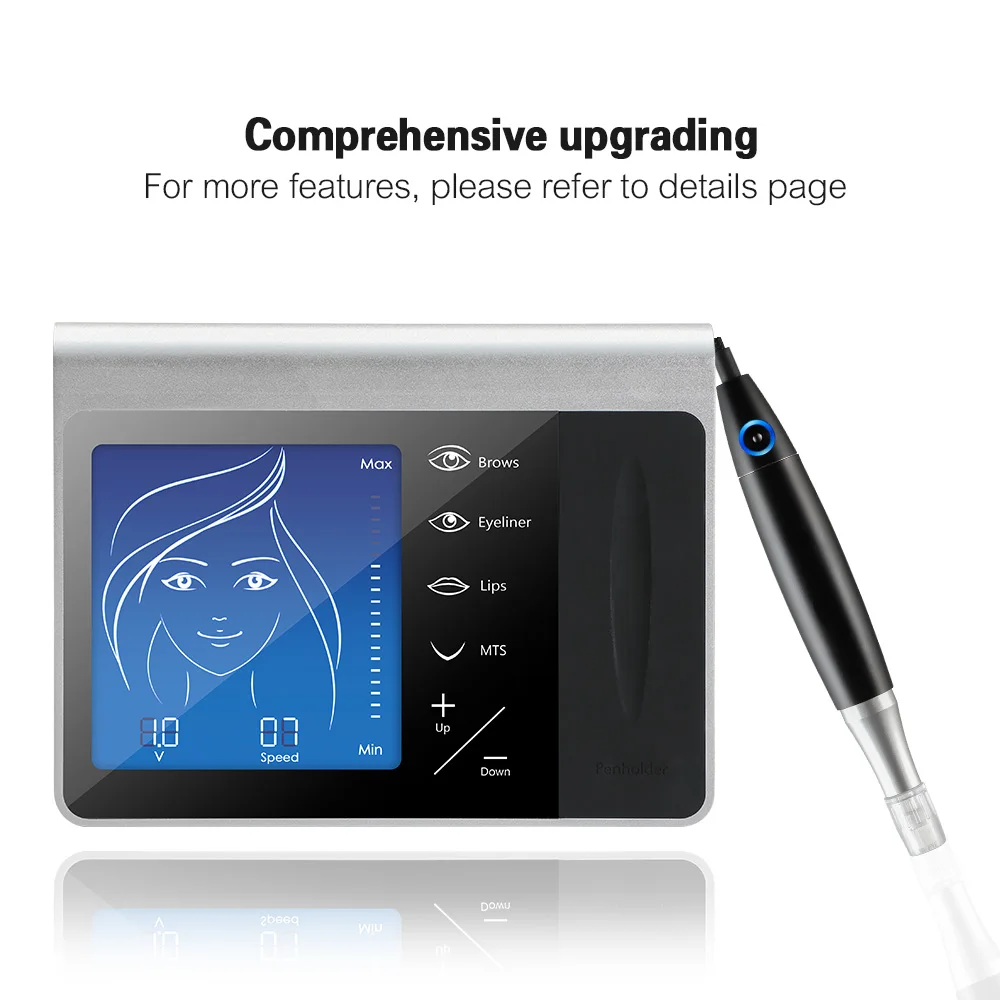 Татуировочная машина Princesse полуперманентный макияж машина Ручка Комплект иглы картридж бровей губ машина с питанием