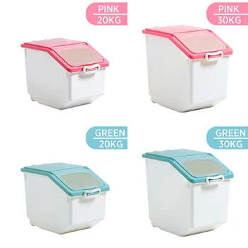 

Plastic 20/30Kg Plastic Rice Grain Storage Box Sealed Moisture-proof Dust-Proof Large Pet Kitchen Food Storage Container