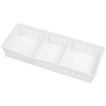

Fashion-Adjustable New Drawer Organizer Home Kitchen Board Divider Makeup Storage Box Pencil Jewelry Organizer, Size L, White