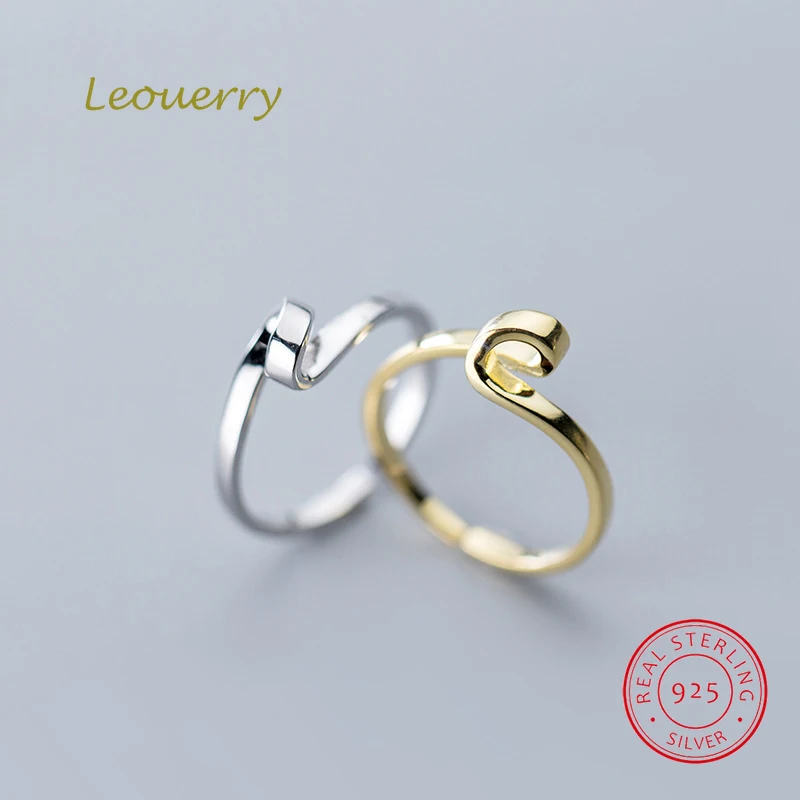 

Leouerry 925 Sterling Silver Irregular Wave Shape Adjustable Rings Women Geometric Wild Finger Ring Cool Fine Silver Jewelry