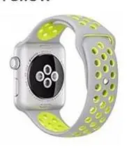 Роскошный резиновый 42 мм 38 мм 40 мм 44 мм ремешок для iwatch спортивный браслет для Apple силиконовый ремешок часов серии 5 и 4 и 3 и 2 и 1 - Цвет ремешка: siliver yellow