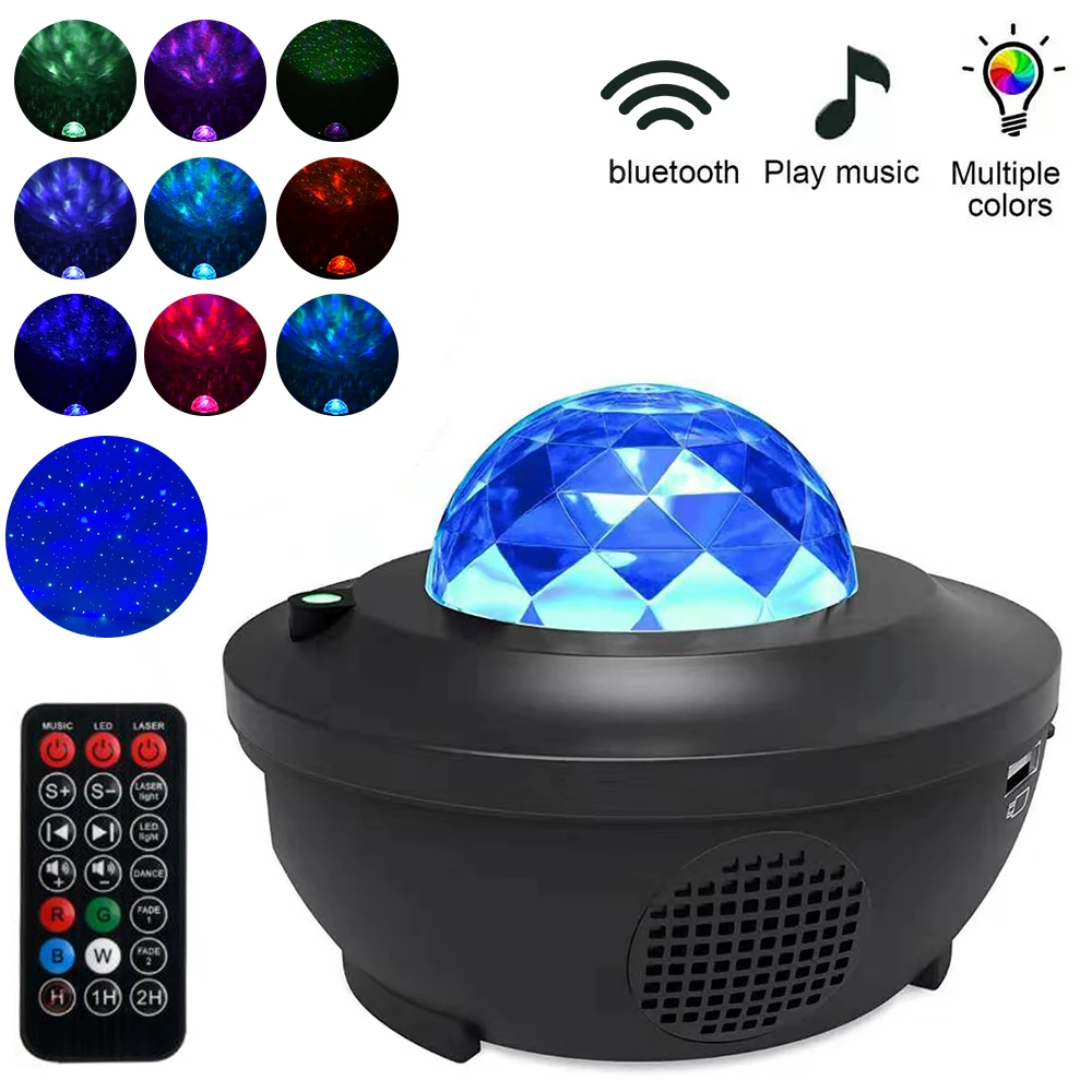 

DIDIHOU Music Rotating Night Light Projector Spin Starry Star Master Kids Sleep Romantic Led USB Lamp Projection Led Music Star