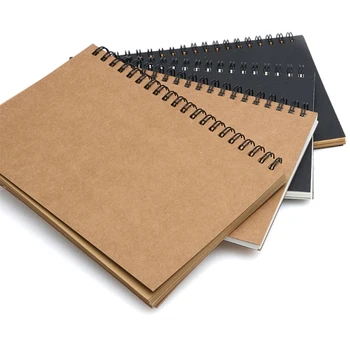 

Reeves Retro Spiral Bound Coil Sketch Book Blank Notebook Kraft Sketching Paper