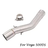 Slip for Voge 500DS Motorcycle Exhaust Middle Link Pipe Connect Tube to 51MM Muffler Tips