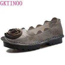 GKTINOO/женская обувь на плоской подошве; сезон весна-осень; коллекция года; модная обувь из натуральной кожи на плоской подошве; женские мягкие повседневные лоферы; женская обувь