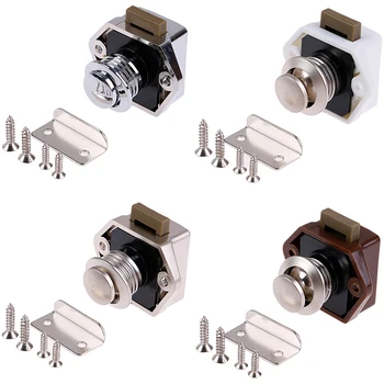 

1 Pcs Push Lock Button Catch Lock Cupboard Door Knob Motorhome RV Cabinet Latch Knob