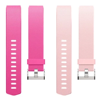 

2 Pcs Smart Wrist Band Replacement Parts for Fitbit Charge 2 Strap for Fit Bit Charge2 Flex Wristband, Pink & Rose Red